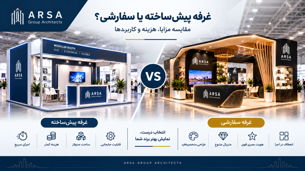 مقایسه غرفه پیش ساخته یا سفارشی در طراحی غرفه نمایشگاهی